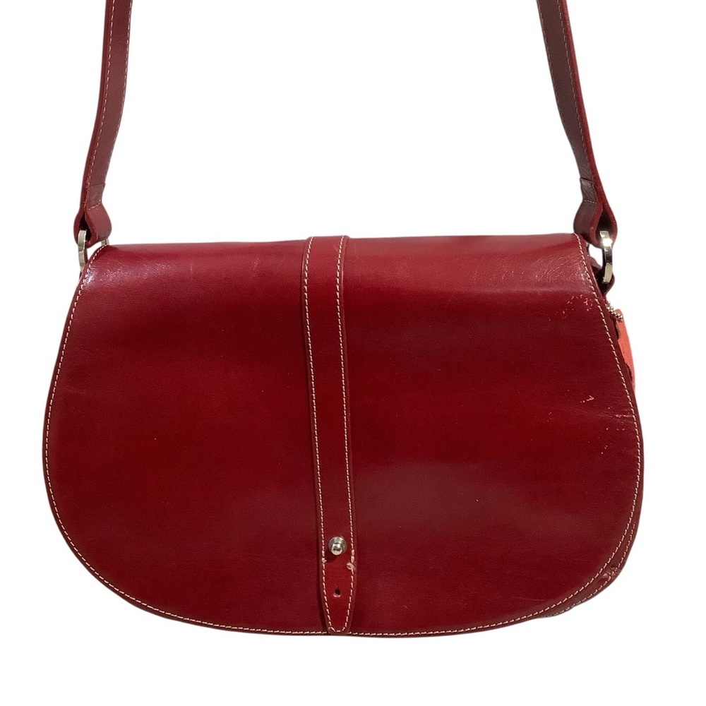 Valerie Steven’s Vintage Y2K Burgundy Leather Saddle Bag Rare - Picture 2 of 16